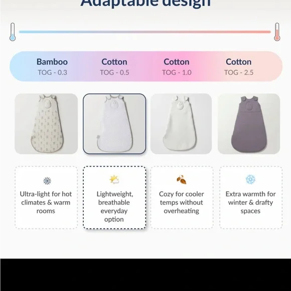 Nested Bean Sleep Sack- Stardust Grey - Picture 6 of 9